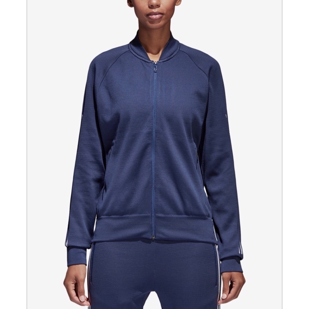 Adidas Women’s ID Bomber Zip Jacket Blue XL